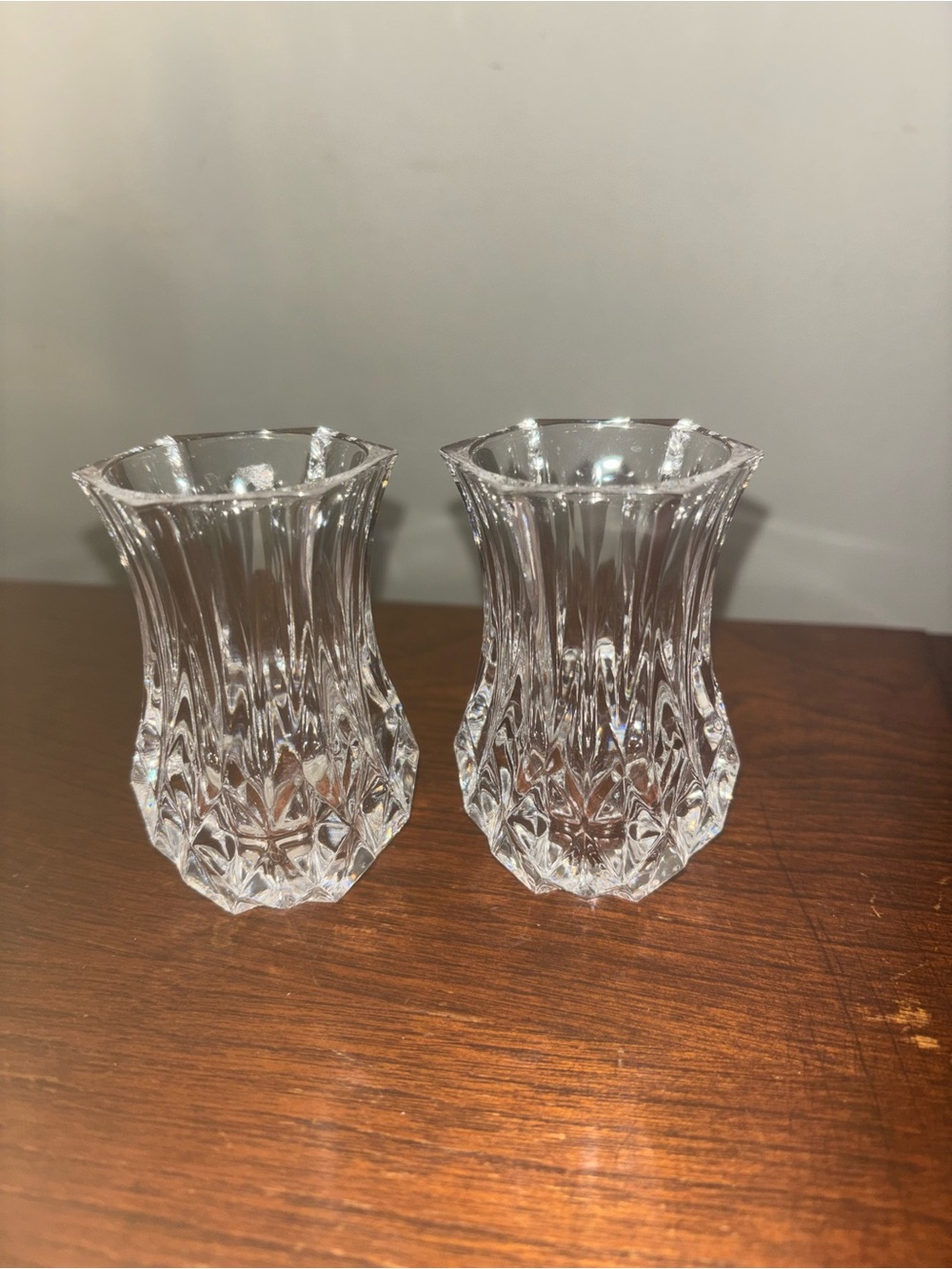 Vintage Cristal d’Arques bud vase/candle holder:set of 2